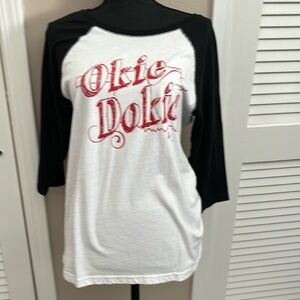 Quarter length sleeve black-and-white women’s shirt extra large